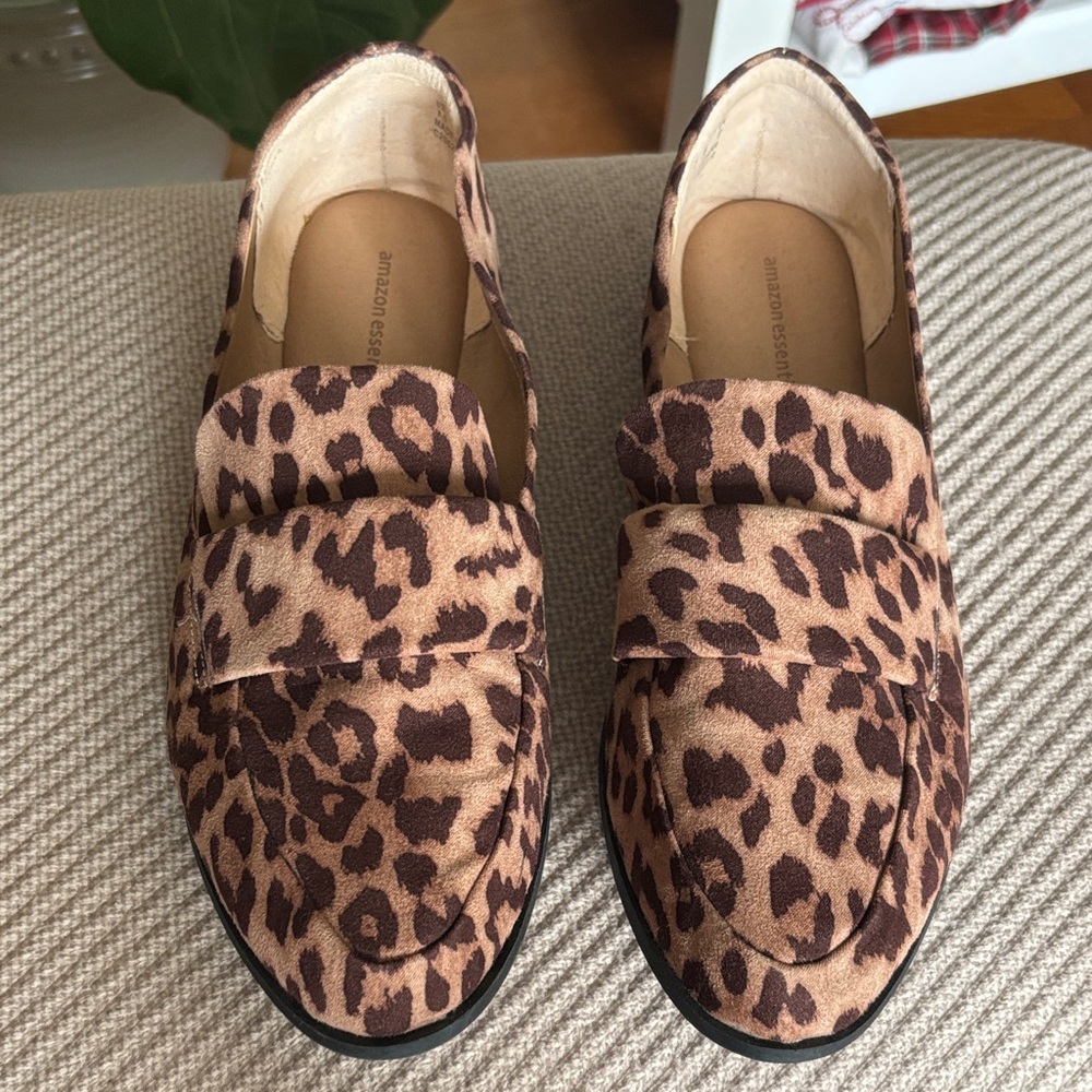 Amazon Essentials Brown Leopard Print Loafers - image 2